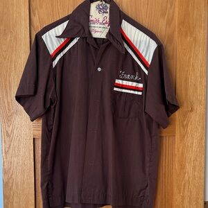 Smith Edge Men's Brown Shirt with Red and White Accents